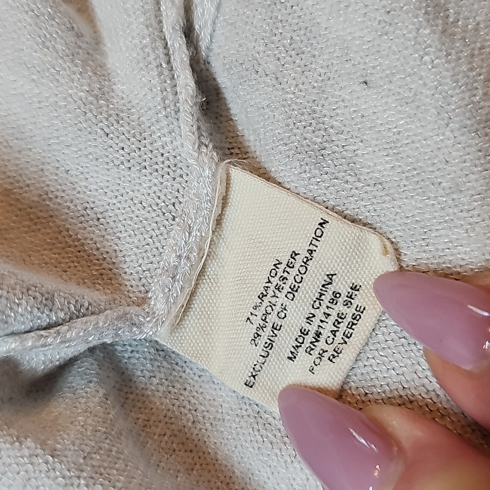 NEW RETROLOGY HEATHER GRAY LONG SLEEVE OPEN FRONT GROMMET CARDIGAN - Picture 15 of 16